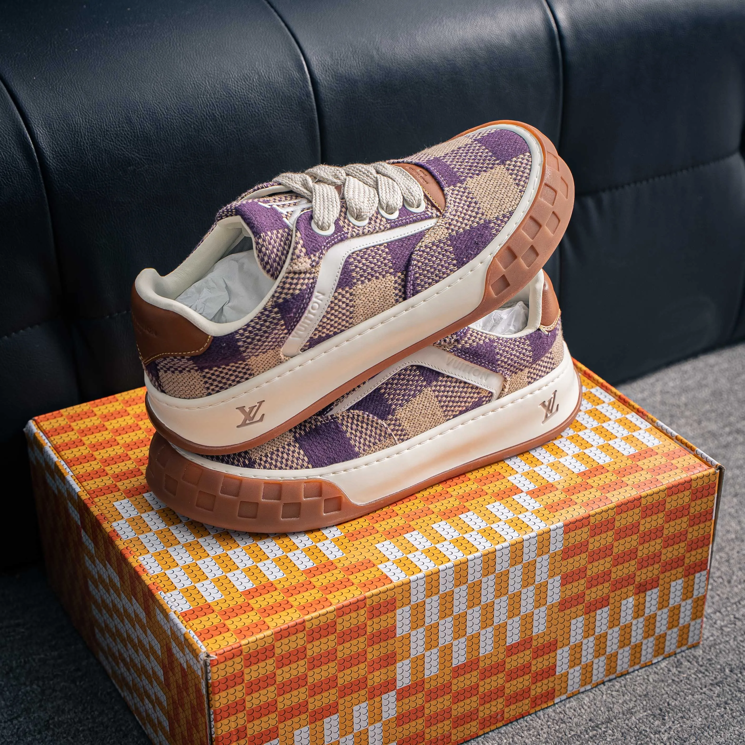 # Premium -- LOUIS VUITTON Tilted Series｜2026 LV Tilted Low Sneakers Series Low-Top Retro Skate Shoes Men Shoes｜